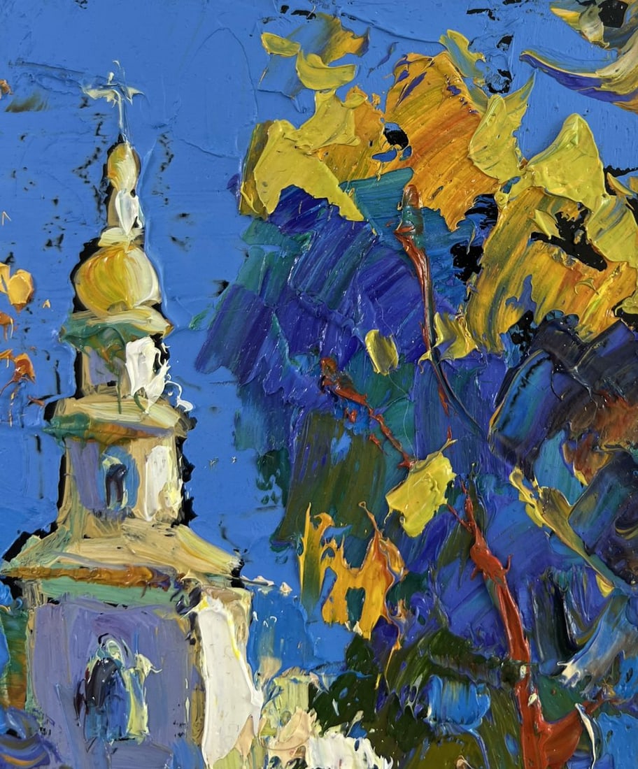 Oil painting Church in the embrace of nature Oksana Kalenyuk - 4