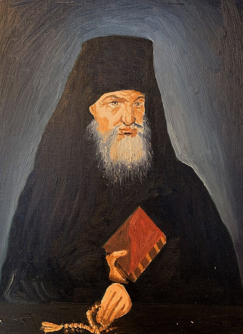 Oil painting Venerable Macarius of Optina Oleksandr Gukalov: Title: Oil painting Venerable Macarius of Optina Oleksandr Gukalov Description: NoAAA3240"Venerable Macarius of Optina" is an evocative and spiritually profound Oil painting that depicts the revered