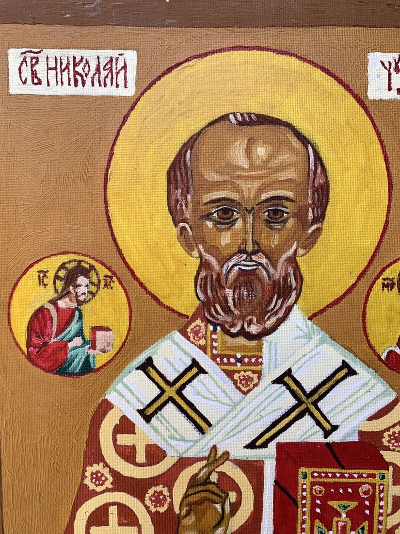 Oil painting Icon of the Saint Oleksandr Gukalov - 4