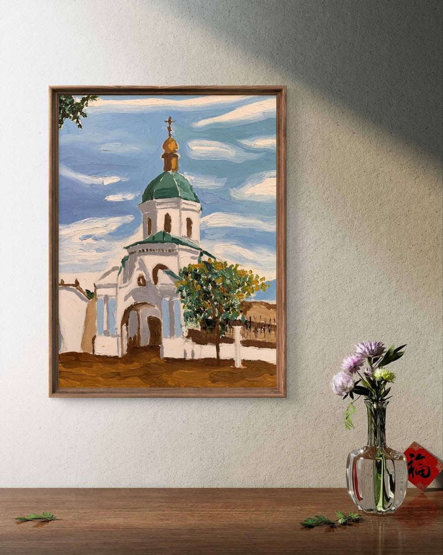 Oil painting City Church Oleksandr Gukalov - 2