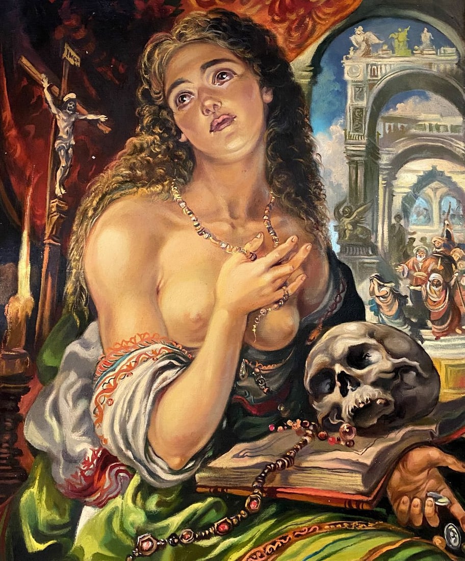 Oil painting Magdalene Alexander Arkadievich Litvinov (1 of 13)