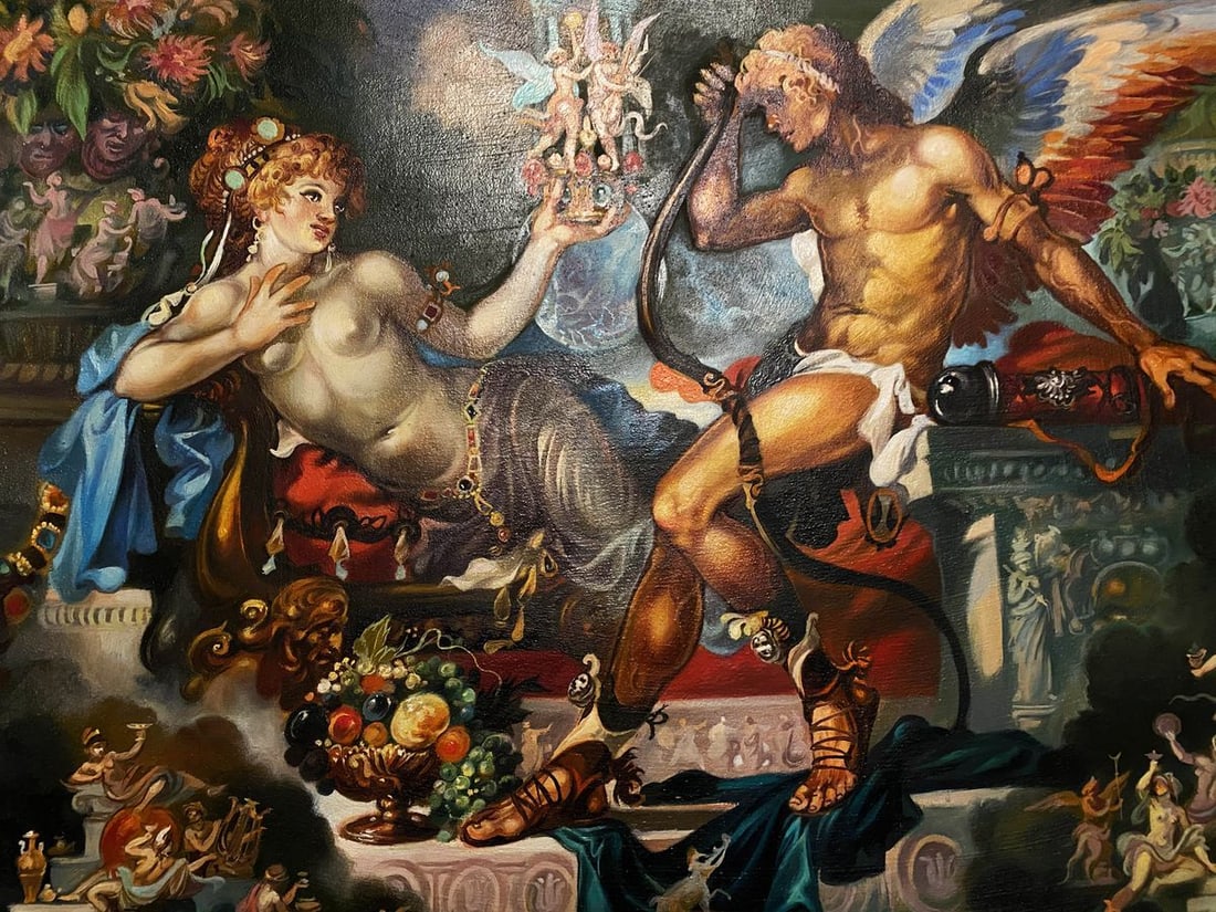 Oil painting Cupid and Psyche Alexander Arkadievich Litvinov - 7