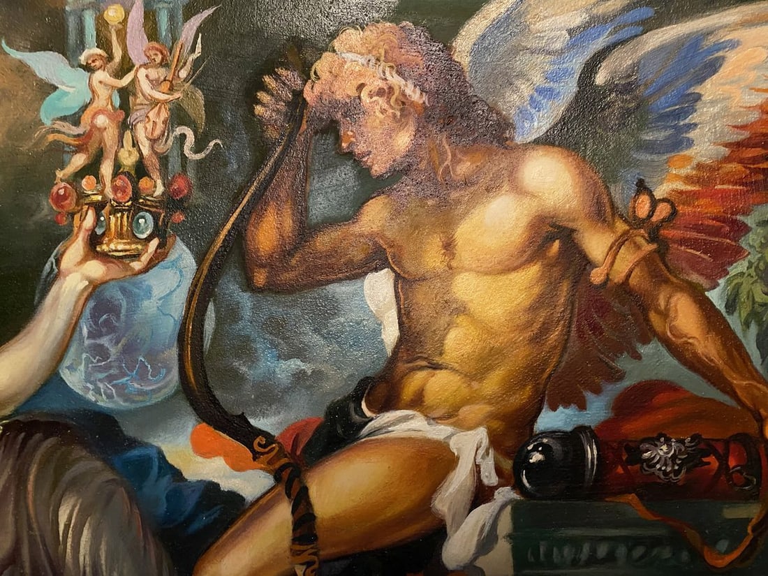 Oil painting Cupid and Psyche Alexander Arkadievich Litvinov - 9