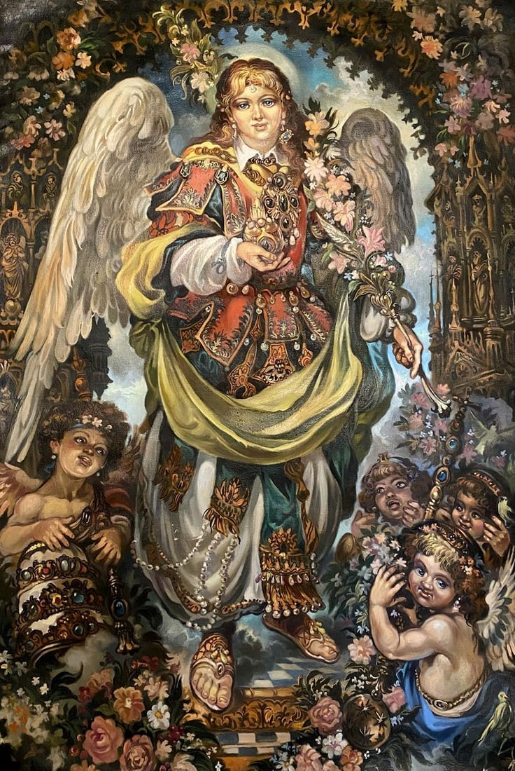 Oil painting My Angel Alexander Arkadievich Litvinov: Title: Oil painting My Angel Alexander Arkadievich Litvinov Description: NoLitv 184 *** ABOUT THIS PAINTING *** * TITLE: "My Angel" * ARTISTS: Alexander Arkadievich Litvinov * SIZE: 64.5x97.5