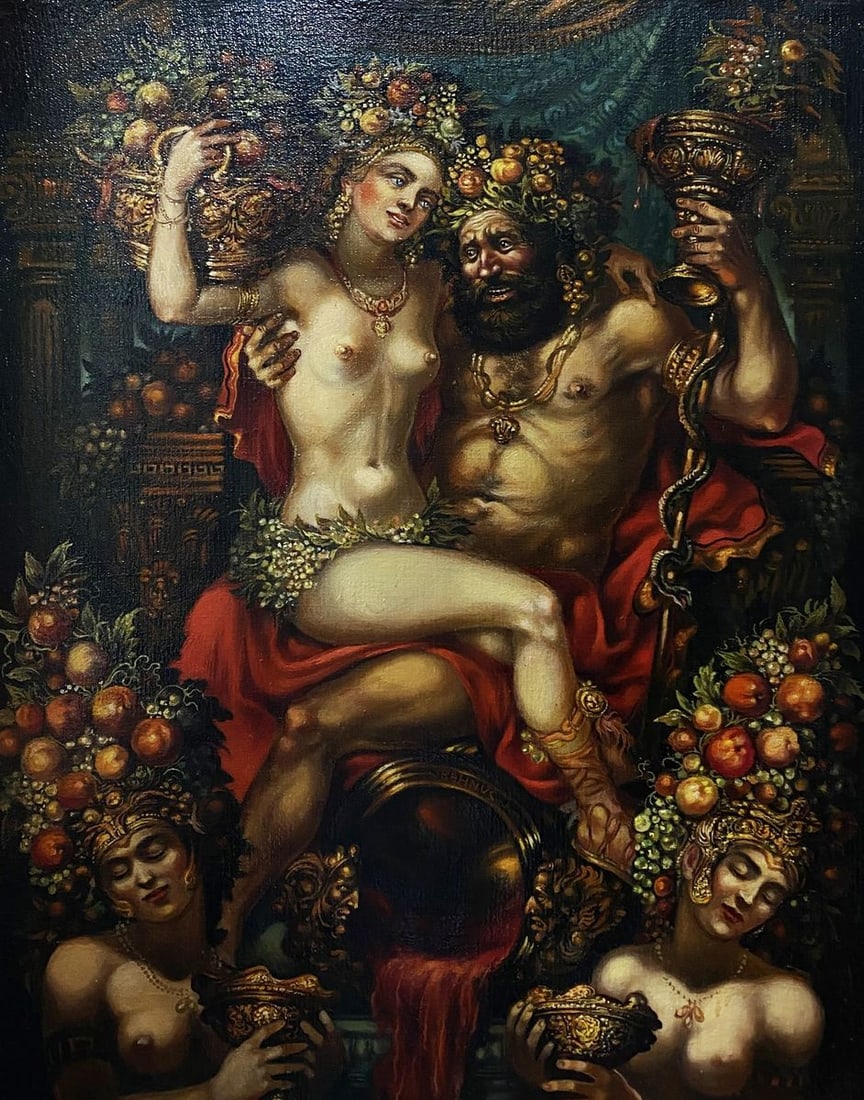 Oil painting Temptation Alexander Arkadievich Litvinov: Title: Oil painting Temptation Alexander Arkadievich Litvinov Description: NoLitv 197 *** ABOUT THIS PAINTING *** * TITLE: "Temptation" * ARTISTS: Alexander Arkadievich Litvinov * SIZE: 67x52
