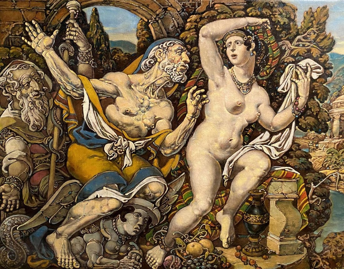 Oil painting Susanna and the Elders Litvinov Oleg Arkad'yevich: Title: Oil painting Susanna and the Elders Litvinov Oleg Arkad'yevich Description: NoLitv 445 *** ABOUT THIS PAINTING *** * TITLE: "Susanna and the Elders" * ARTISTS: Litvinov Oleg Arkad'yevich * SIZE