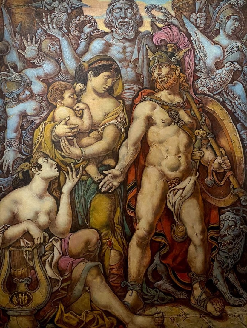 Oil painting Troy Litvinov Oleg Arkad'yevich: Title: Oil painting Troy Litvinov Oleg Arkad'yevich Description: NoLitv 494 *** ABOUT THIS PAINTING *** * TITLE: "Troy" - Left part * ARTISTS: Litvinov Oleg Arkad'yevich * SIZE: 60x80 cm/'23.62x31.49 