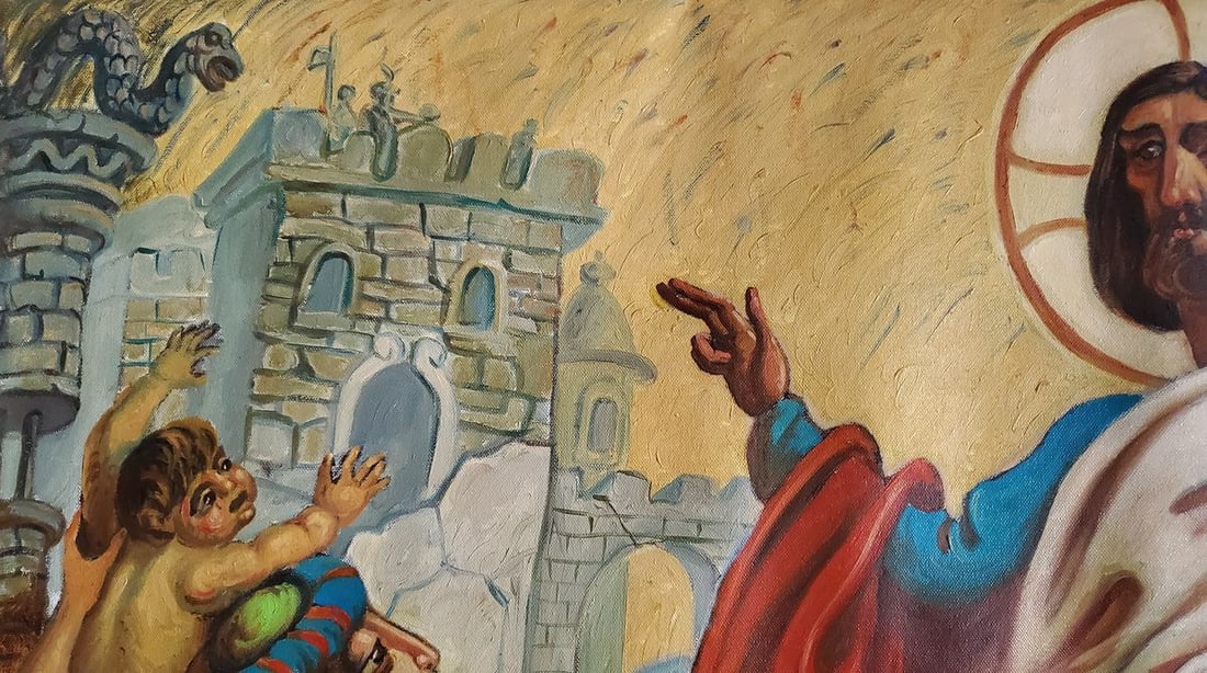 Oil painting Entry of Christ into Jerusalem Litvinov Daniil Olegovich - 8