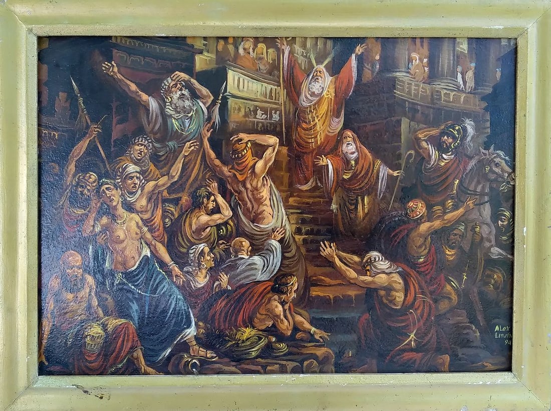 Oil painting Moses among the Egyptians Alexander Arkadievich Litvinov (1 of 6)