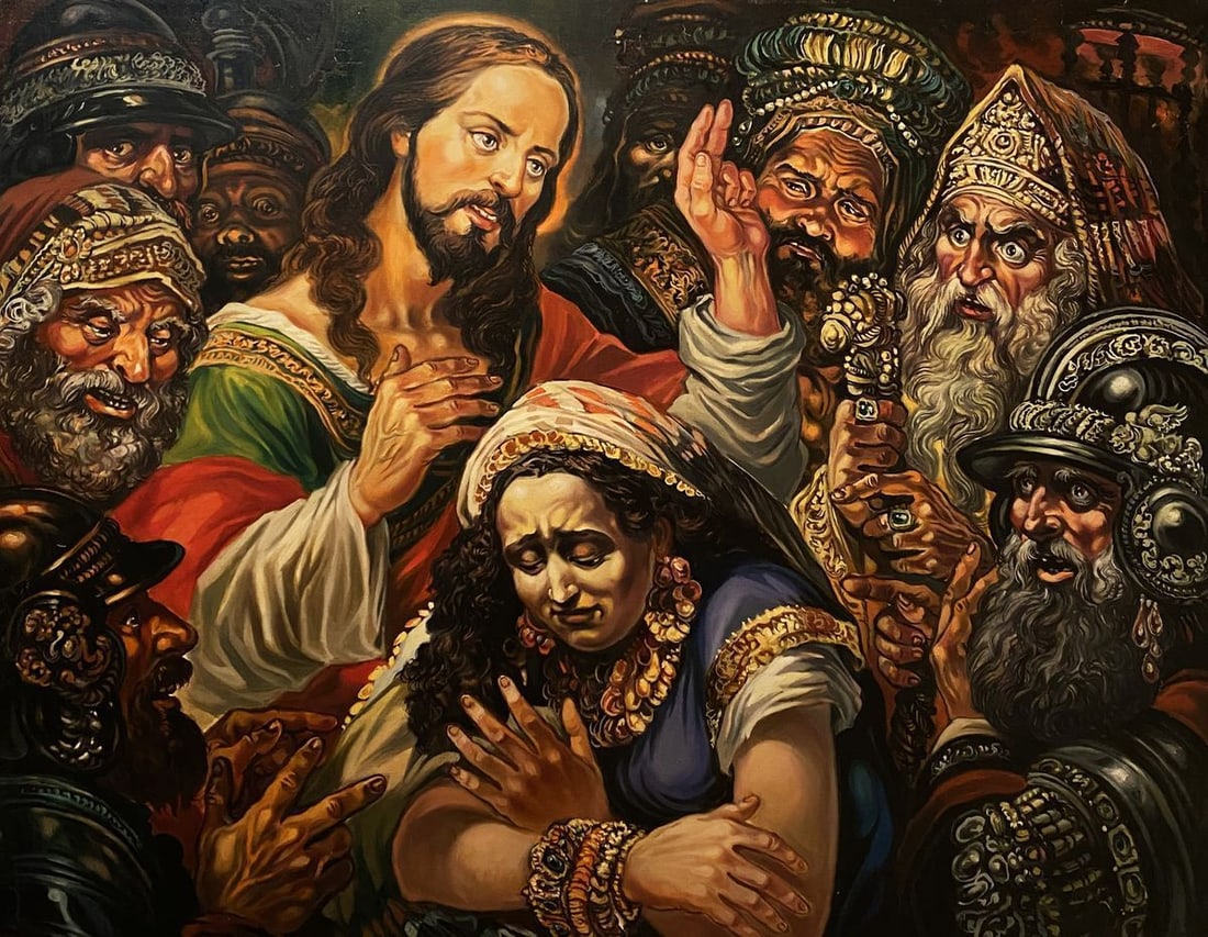 Oil painting Christ and the sinner Alexander Arkadievich Litvinov (1 of 9)