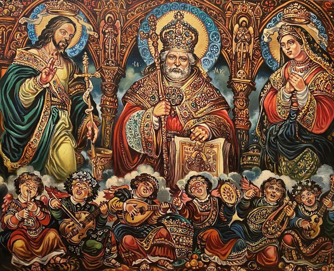 Oil painting St. Nicholas Alexander Arkadievich Litvinov (1 of 14)