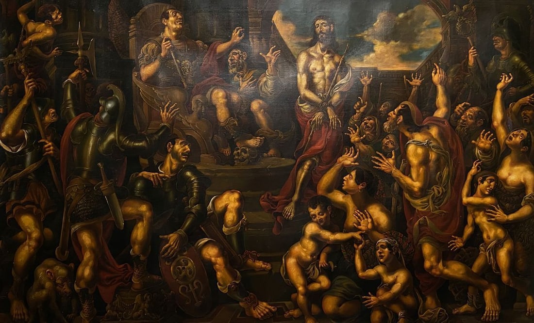 Oil painting Christ before Pilate Litvinov Oleg Arkad'yevich: Title: Oil painting Christ before Pilate Litvinov Oleg Arkad'yevich Description: NoLitv 571 *** ABOUT THIS PAINTING *** * TITLE: "Christ before Pilate" * ARTISTS: Litvinov Oleg Arkad'yevich * SIZE: 95
