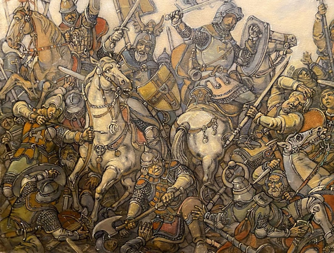 Oil painting Glorious fight Litvinov Oleg Arkad'yevich - 2