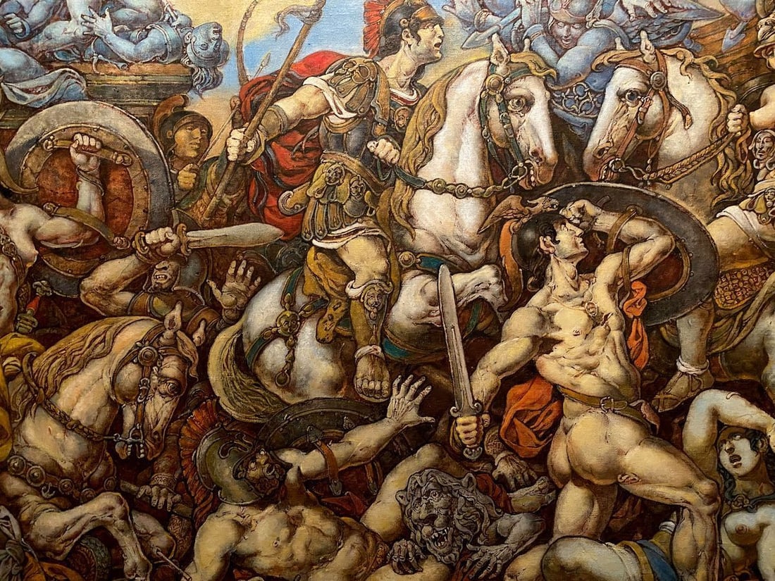 Oil painting Battle with the Amazons Litvinov Oleg Arkad'yevich - 10