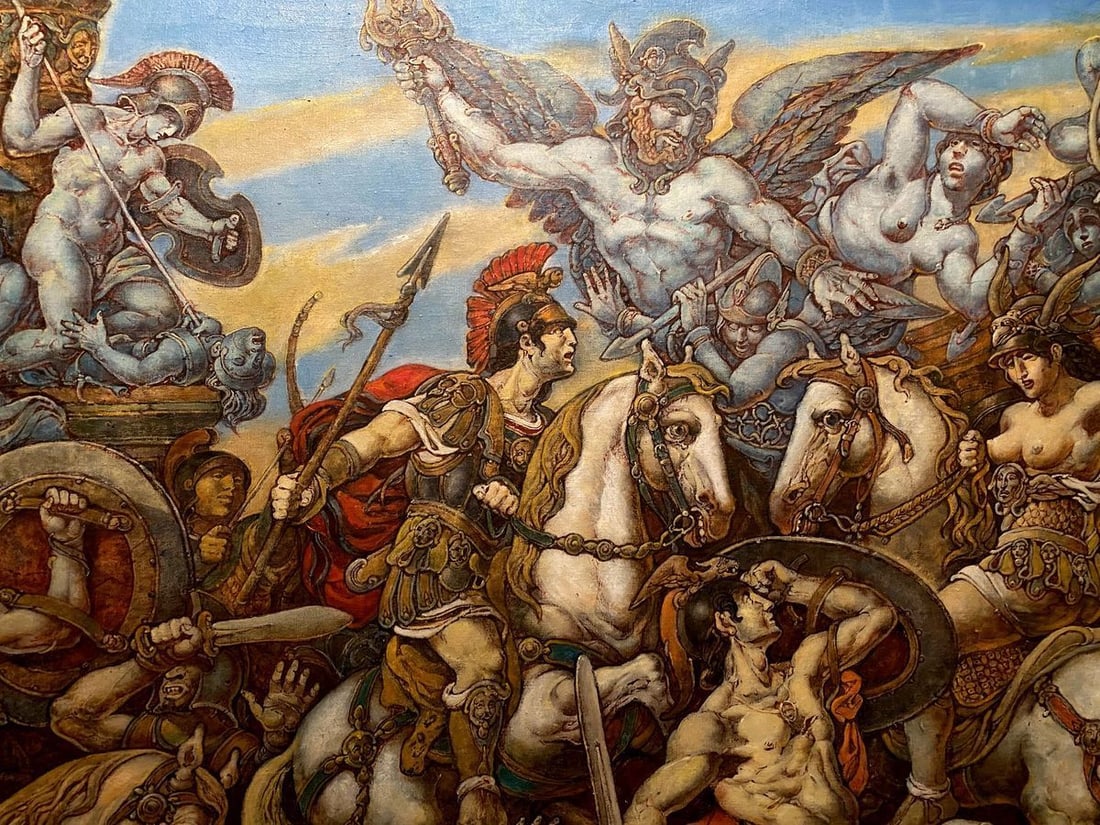 Oil painting Battle with the Amazons Litvinov Oleg Arkad'yevich - 11