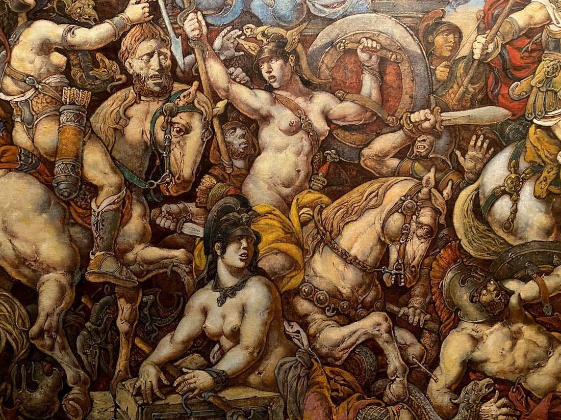 Oil painting Battle with the Amazons Litvinov Oleg Arkad'yevich - 14