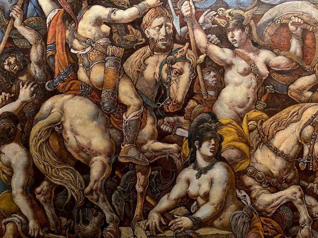 Oil painting Battle with the Amazons Litvinov Oleg Arkad'yevich - 15