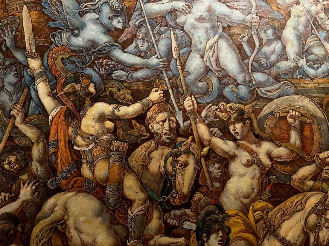 Oil painting Battle with the Amazons Litvinov Oleg Arkad'yevich - 16
