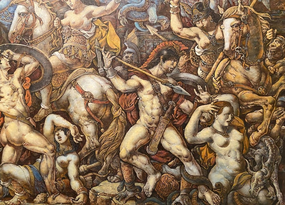 Oil painting Battle with the Amazons Litvinov Oleg Arkad'yevich - 2