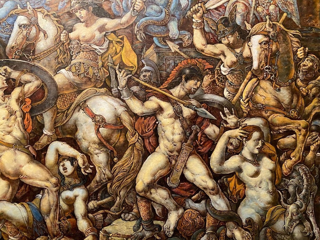 Oil painting Battle with the Amazons Litvinov Oleg Arkad'yevich - 3