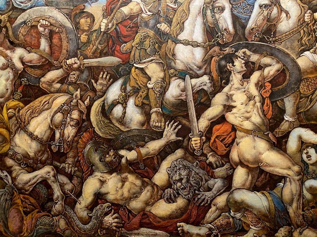 Oil painting Battle with the Amazons Litvinov Oleg Arkad'yevich - 9