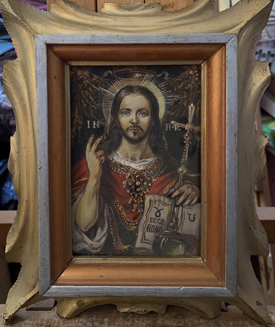 Oil painting Christ Alexander Arkadievich Litvinov: Title: Oil painting Christ Alexander Arkadievich Litvinov Description: NoLitv 705 *** ABOUT THIS PAINTING *** * TITLE: "Christ" * ARTISTS: Alexander Arkadievich Litvinov * SIZE: 11,5x15 cm/'4,52x5,9