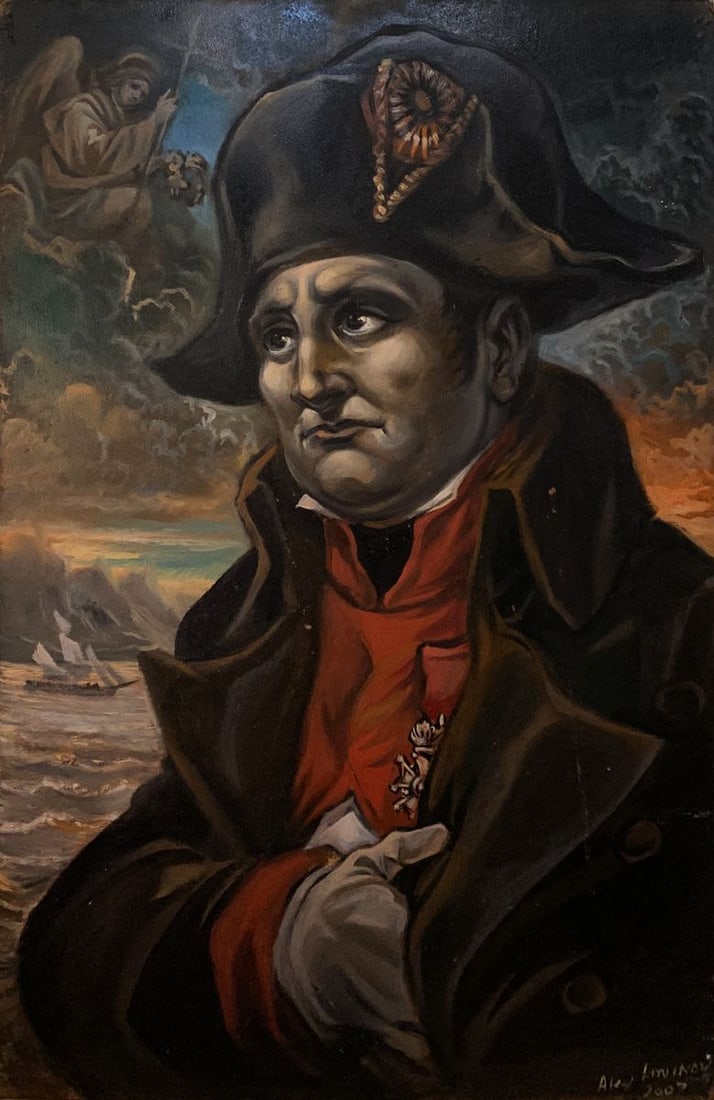 Oil painting Napoleon on St. Helena Alexander Arkadievich Litvinov: Title: Oil painting Napoleon on St. Helena Alexander Arkadievich Litvinov Description: NoLitv 728 *** ABOUT THIS PAINTING *** * TITLE: "Napoleon on St. Helena" * ARTISTS: Alexander Arkadievich Litvino