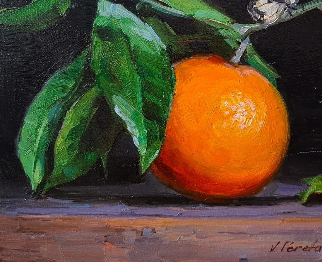 Oil painting Orange and butterflies Pereta Vyacheslav - 4