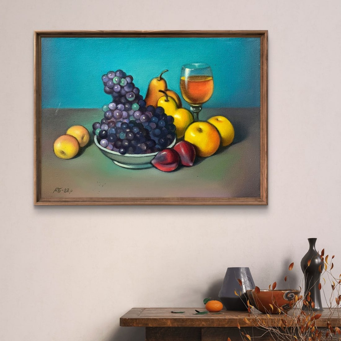 Oil painting A plate of grapes Mykhailo Burdylo - 2