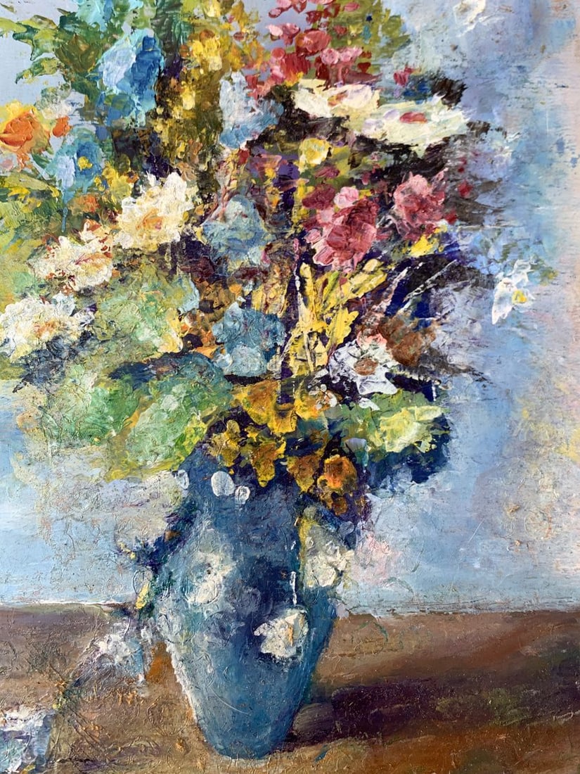 Oil painting Wild flowers in a blue vase Vadim Aksenov - 10