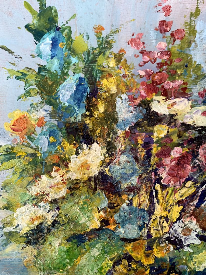 Oil painting Wild flowers in a blue vase Vadim Aksenov - 4