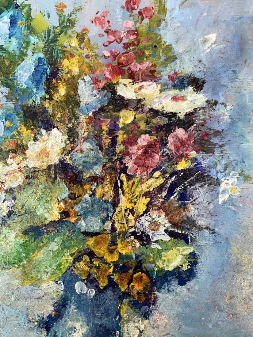 Oil painting Wild flowers in a blue vase Vadim Aksenov - 7