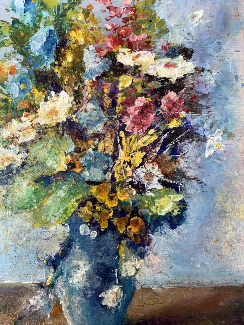 Oil painting Wild flowers in a blue vase Vadim Aksenov - 9