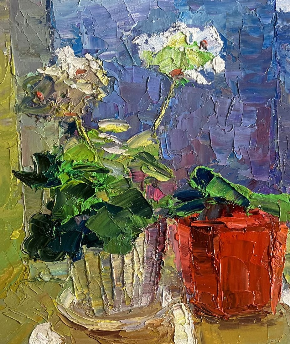 Oil painting Flowers on the windowsill Boris Serdyuk - 8