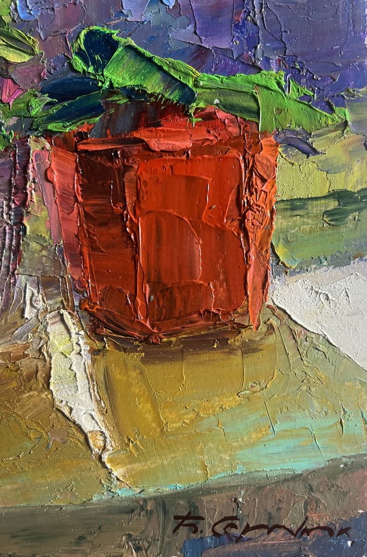 Oil painting Flowers on the windowsill Boris Serdyuk - 9