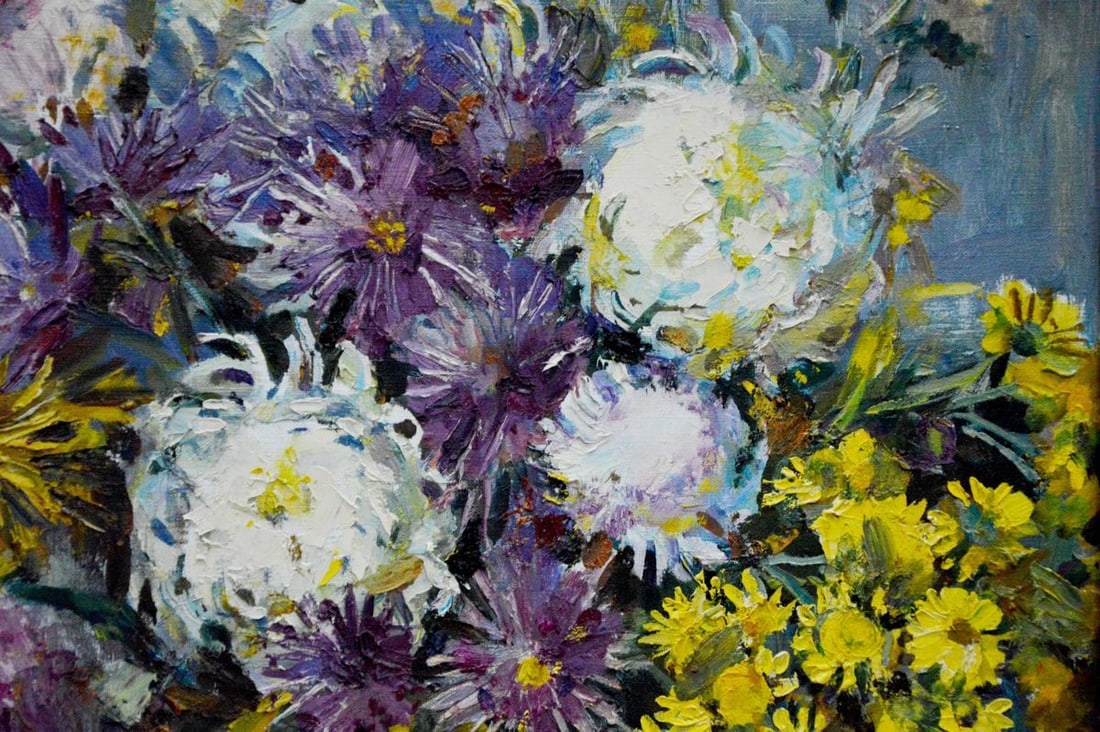 Oil painting Chrysanthemums Polyakova Lyudmila Valentinovna - 6