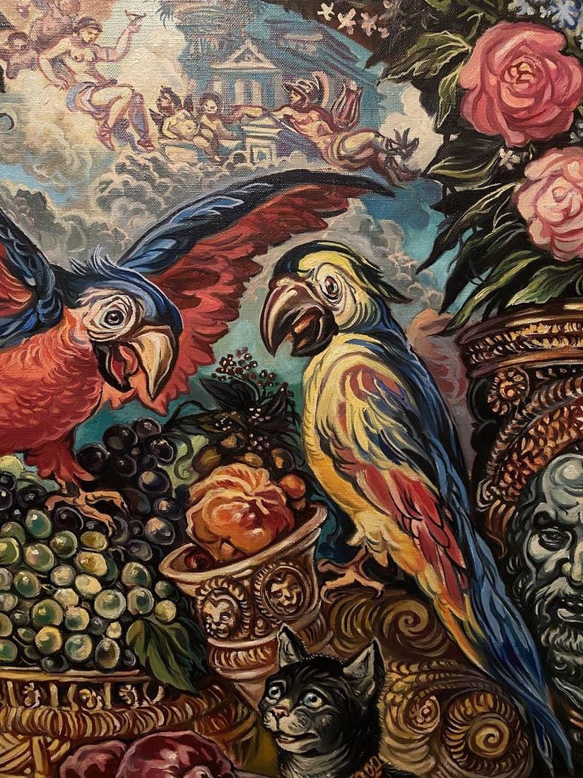 Oil painting Still life with parrots Alexander Arkadievich Litvinov - 6
