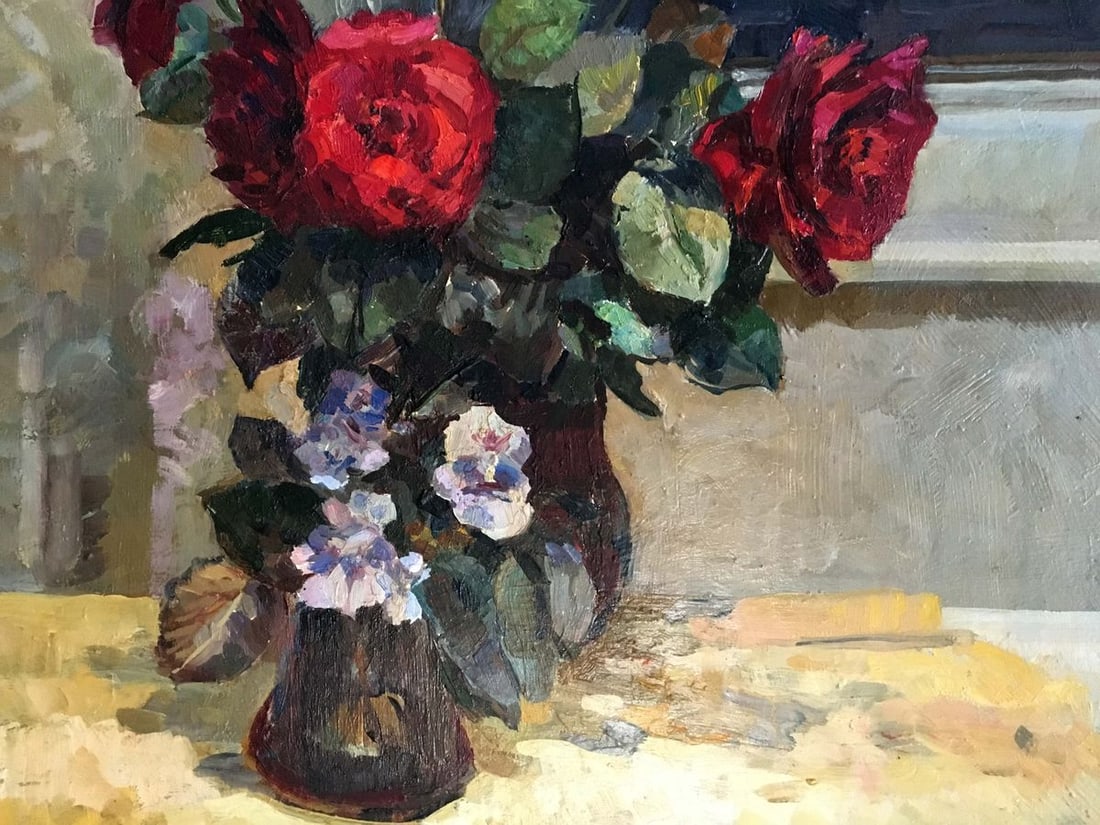 Oil painting Red roses Natalya Alexandrovna Savitskaya - 3