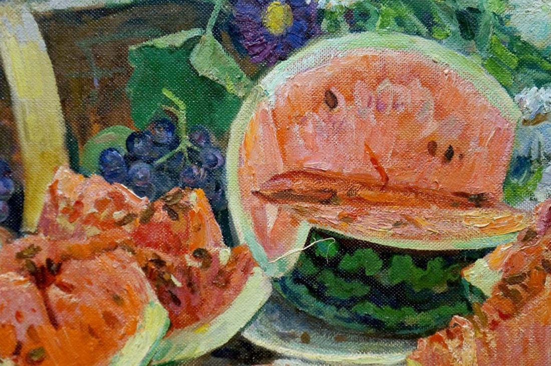 Oil painting Still life with watermelon - 6