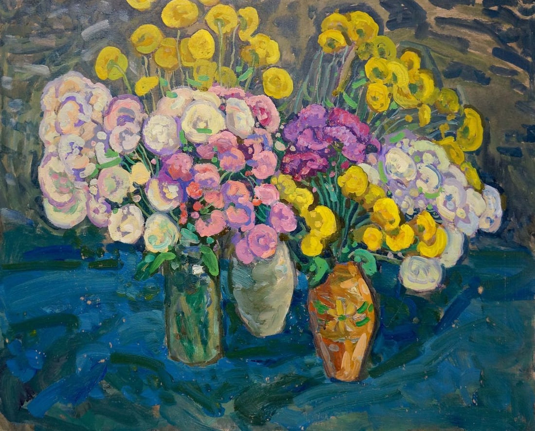 Oil painting Flowers Gaiduk Zinaida Kirillovna: Title: Oil painting Flowers Gaiduk Zinaida Kirillovna Description: NoVerns 219 *** ABOUT THIS PAINTING *** * TITLE: "Flowers" * ARTISTS: Gaiduk Zinaida Kirillovna * SIZE: 60x79 cm/'23.62x31.10 inches'
