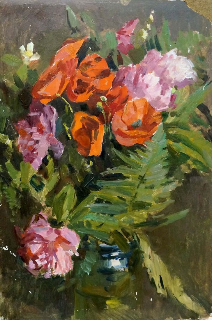 Oil painting Bouquet of flowers Kiyanchenko Georgy (Yuri) Vasilievich: Title: Oil painting Bouquet of flowers Kiyanchenko Georgy (Yuri) Vasilievich Description: NoVerns 320 *** ABOUT THIS PAINTING *** * TITLE: "Bouquet of flowers" * ARTISTS: Kiyanchenko Georgy (Yuri) Vas