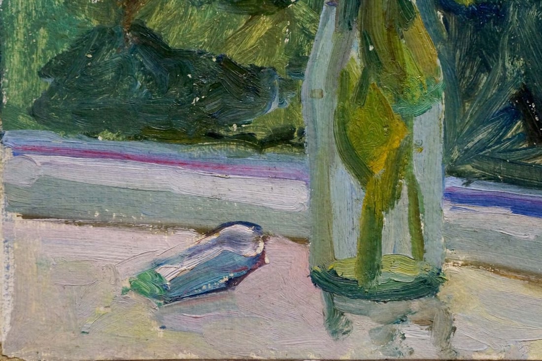 Oil painting Flowers in a bottle - 2
