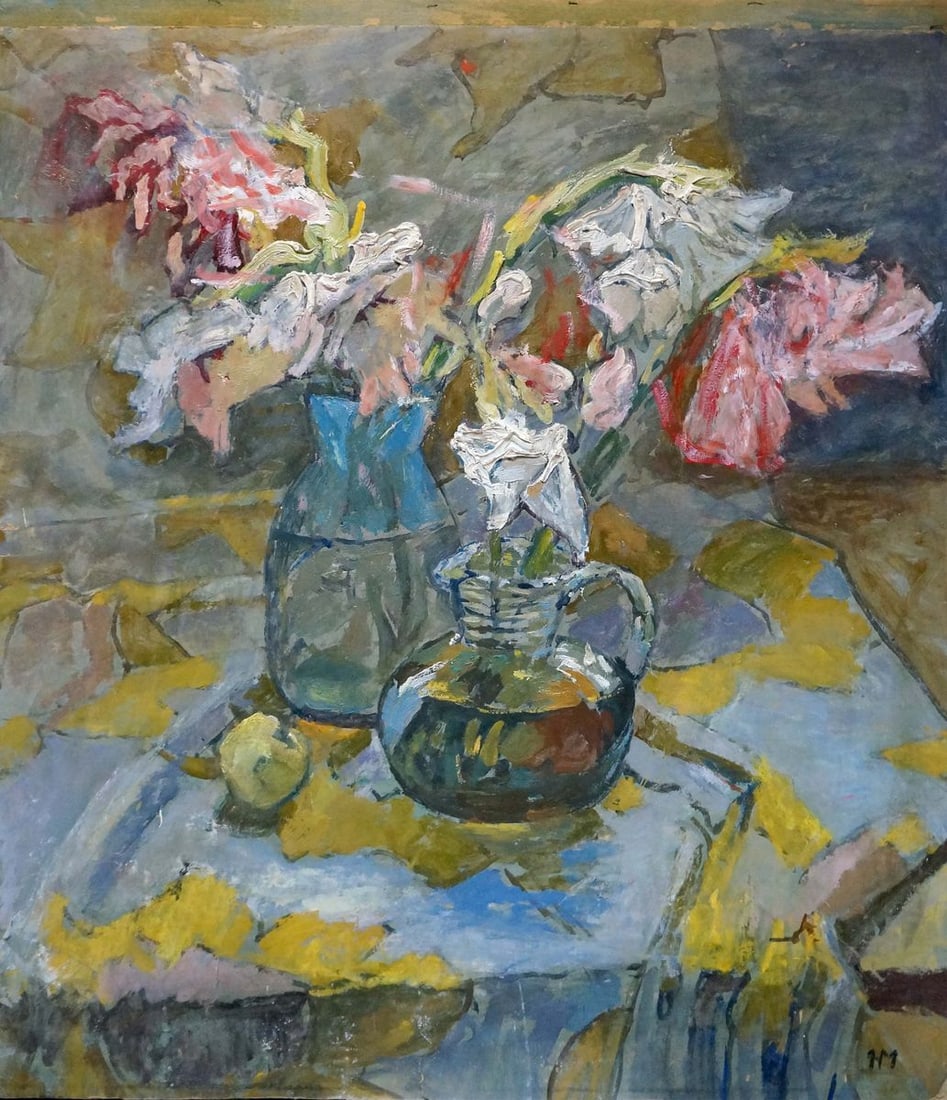 Oil painting Still life Maksimenko Nikolay Antonovich: Title: Oil painting Still life Maksimenko Nikolay Antonovich Description: NoVerns 447 *** ABOUT THIS PAINTING *** * TITLE: "Still life" * ARTISTS: Maksimenko Nikolay Antonovich * SIZE: 84x73 cm/'33.07