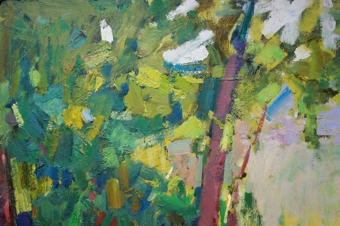 Oil painting Rest in the yard Shvab Vladimir - 4