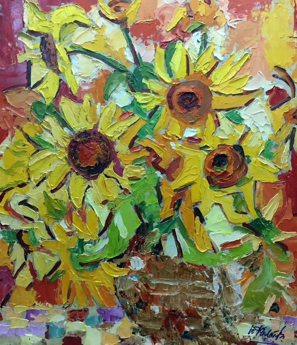 Oil painting Sunflowers B. Filatov: Title: Oil painting Sunflowers B. Filatov Description: NoVern 33