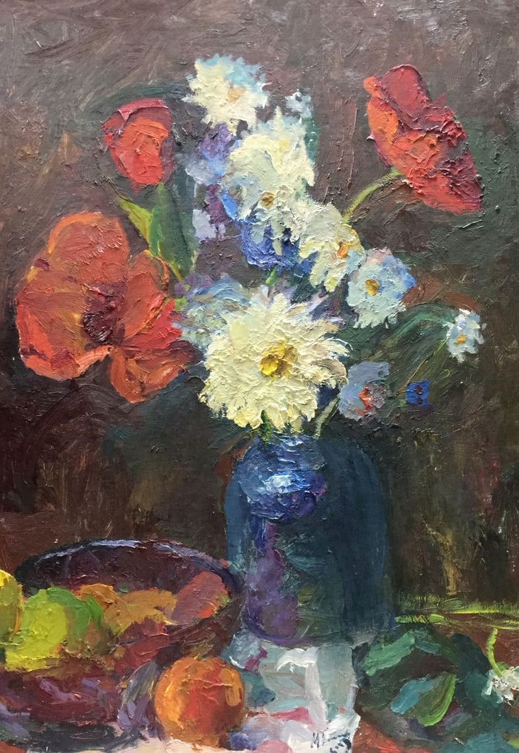 Oil painting Flowers and fruits Gantman Moses Faybovich (1 of 15)