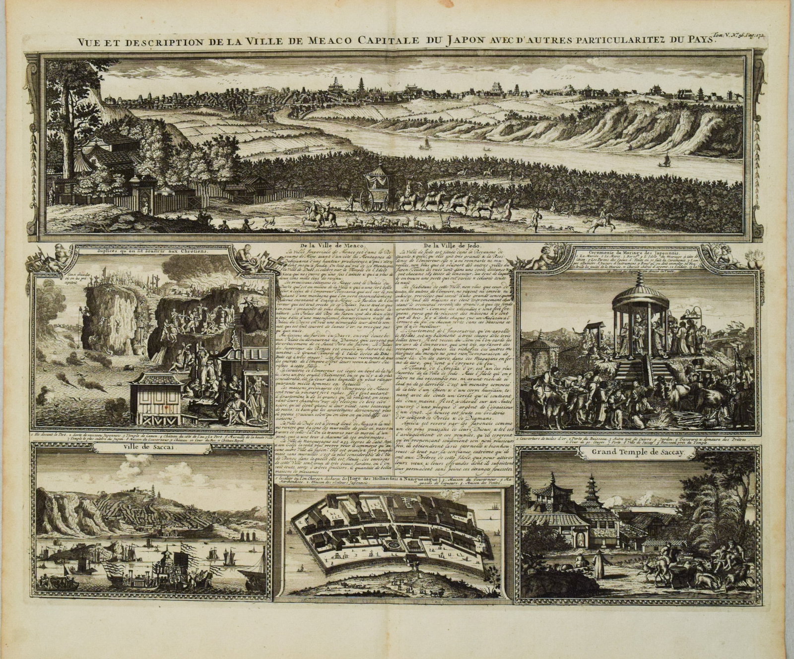 1720 Chatelain Views of Kyoto, Sakai and Nagasaki Area -- Vue et Description de la Ville de Meaco (1 of 1)
