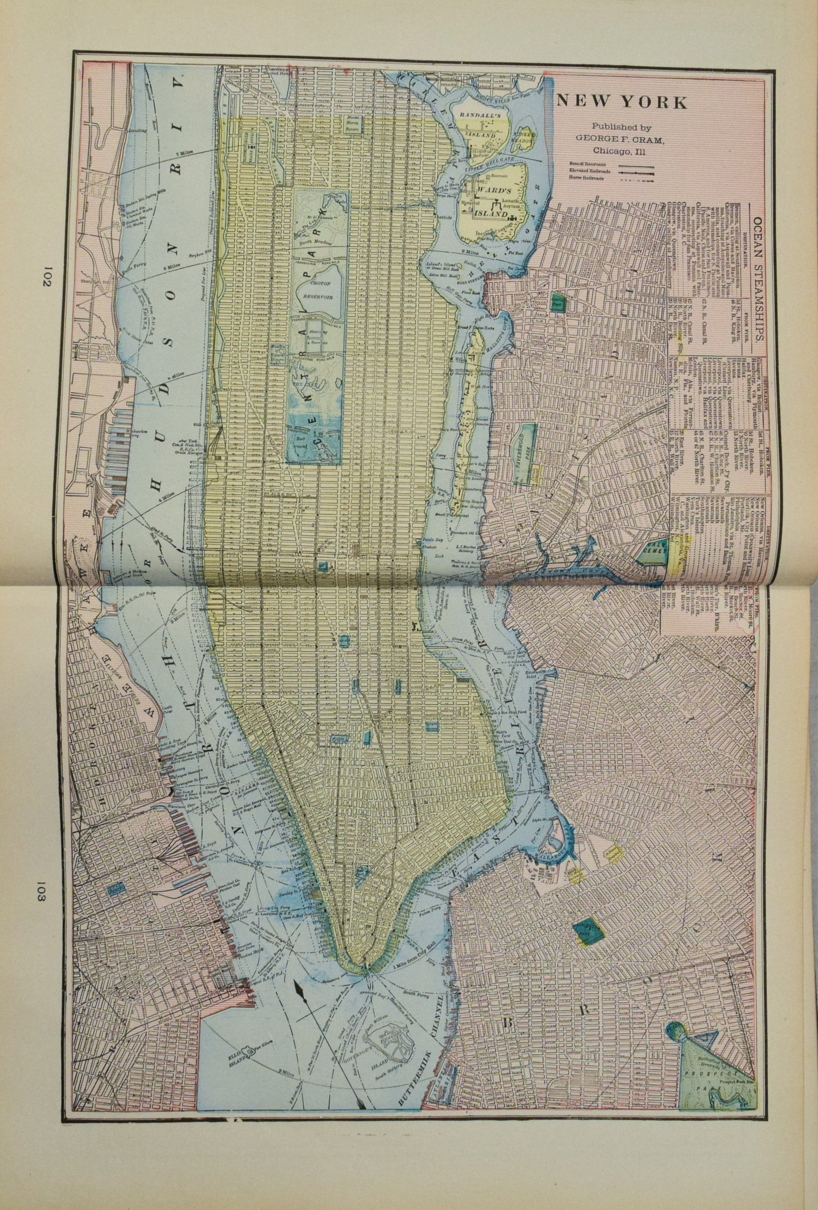 1902 Cram Map of New York City [verso] Washington DC [verso] Baltimore -- New York [verso] (1 of 3)
