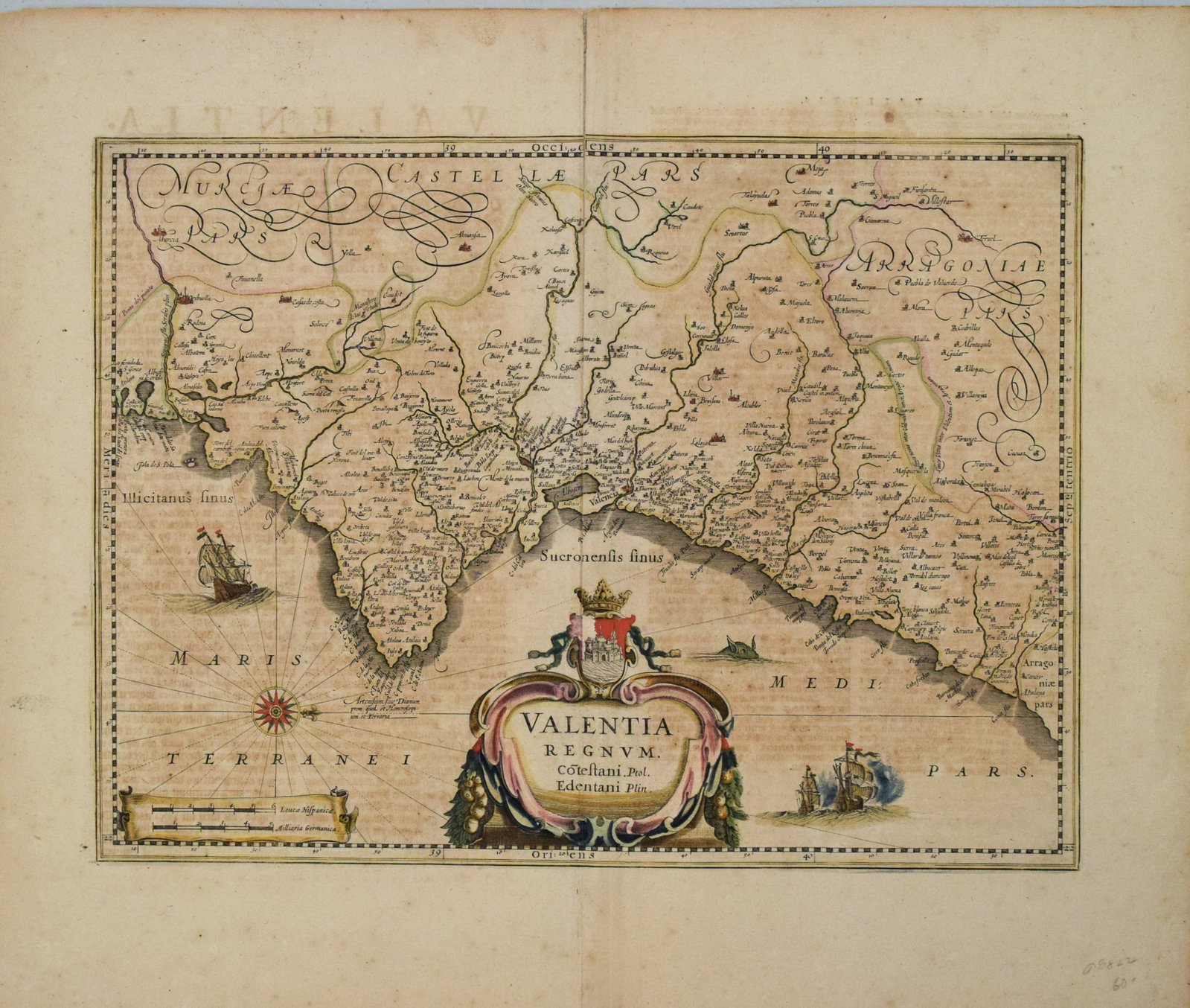 1640 Janssen Map of Valencia, Spain -- Valentia Regnum Contestani, Ptol. Edentani, Plin.: Title:1640 Janssen Map of Valencia, Spain -- Valentia Regnum Contestani, Ptol. Edentani, Plin.,li>Cartographer:J Jansson Year/Place:1640, Amsterdam Map Dimension (in.):13.9x18.9 in. Description:This i