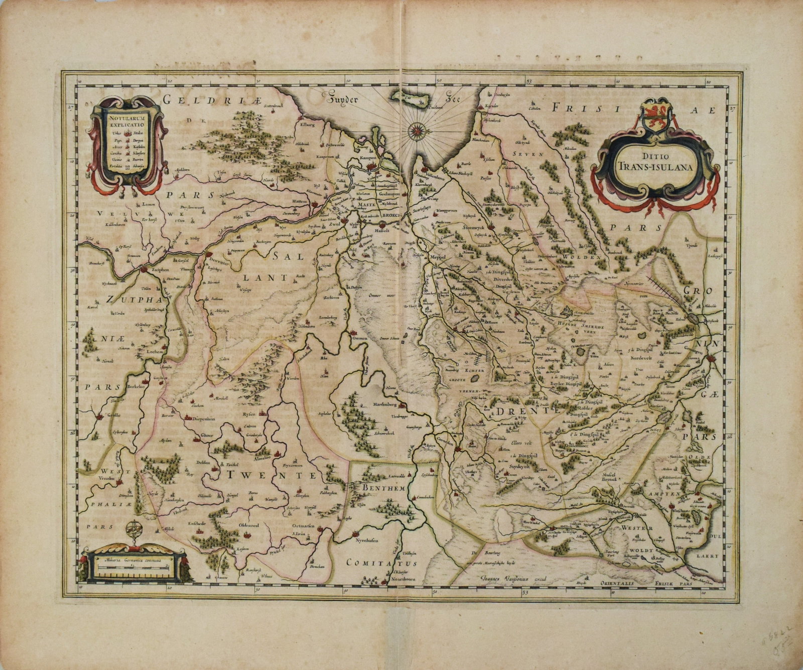 1650 Jansson Map of Northeast Netherlands -- Ditio Trans-Isulana (1 of 1)
